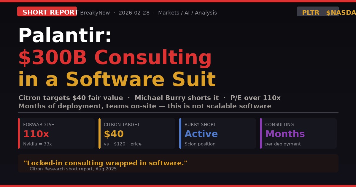 Palantir PLTR overvalued short seller report analysis