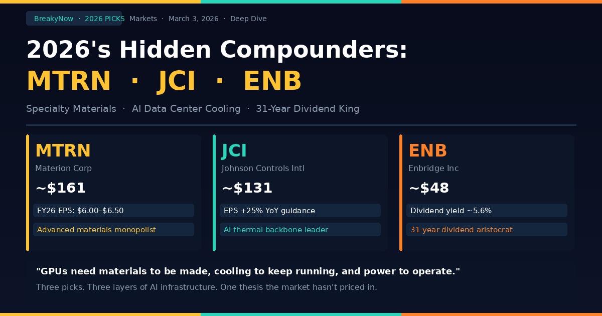 Materion MTRN Johnson Controls JCI Enbridge ENB 2026 hidden gem stocks AI infrastructure analysis